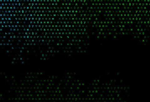 Dark blue, green vector texture with ABC characters. Illustrazione stock
