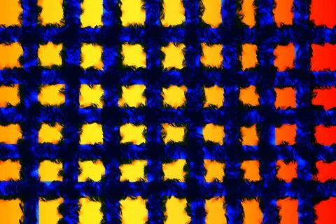 Dark blue grid lattice on red yellow lighting gradient for decoration Stock-Illustration