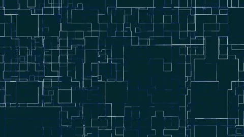 Dark Blue Grid of White and Blue Lines and Squares Stock Footage 317452535