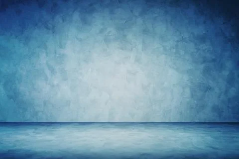 Dark blue grunge cement wall studio background Illustrazione stock