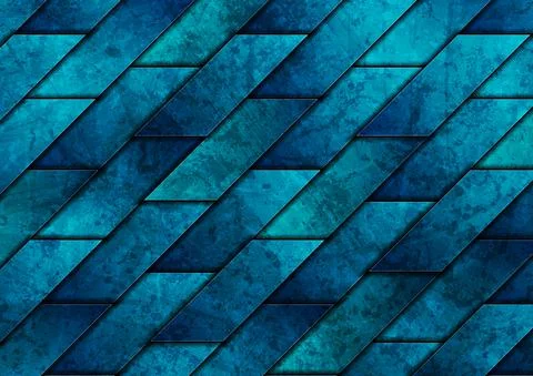 Dark blue grunge tech geometric abstract background Illustrazione stock