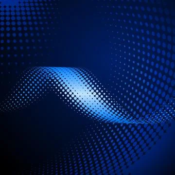Dark blue Halftone wave effect Illustrazione stock