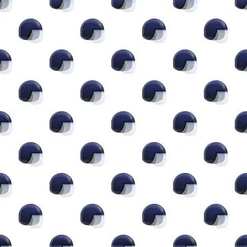 Dark blue helmets repeating pattern on white background Stock Illustration