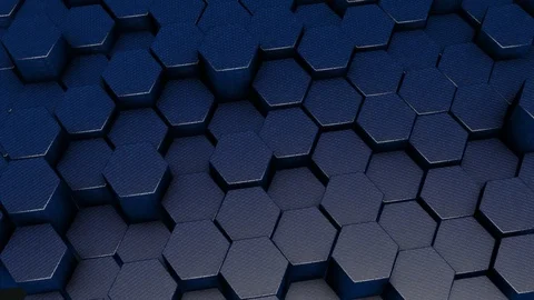 Dark blue hexagon geometric background in motion Stock Footage 124743899