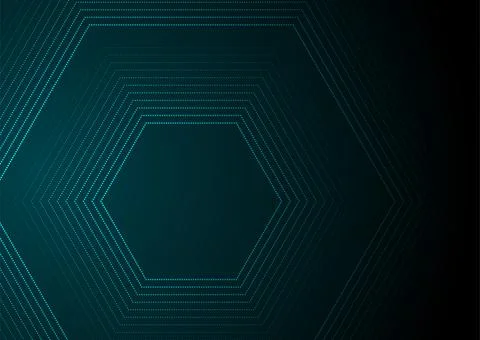Dark blue hexagonal dotted lines tech abstract background Stock Illustration