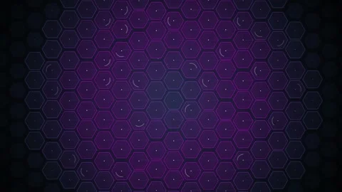 Dark Blue Hexagonal Grid Background with Subtle Particles and Light Effects Stock-Footage 348422677