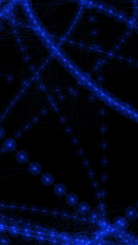 Dark blue hi-tech cyber data business background with 3D plexus motion Stock Footage 328388546