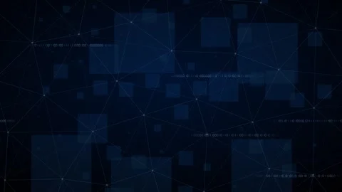 Dark blue high tech abstract digital loopable background animation, binary code Stock Footage 342742258