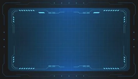 Dark blue HUD frames. Vector technology digital control panel design. Modern Stock Illustration