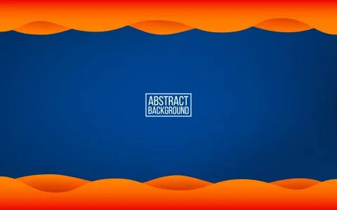 Dark blue layer background. Orange waves with shadows. Trendy colors backdrop Stock-Illustration