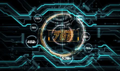 Dark blue Light Abstract Technology background Stock Illustration