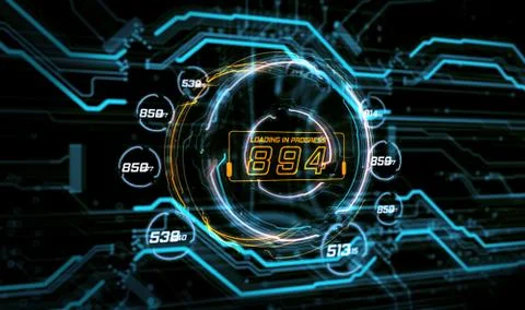 Dark blue Light Abstract Technology background Stock Illustration