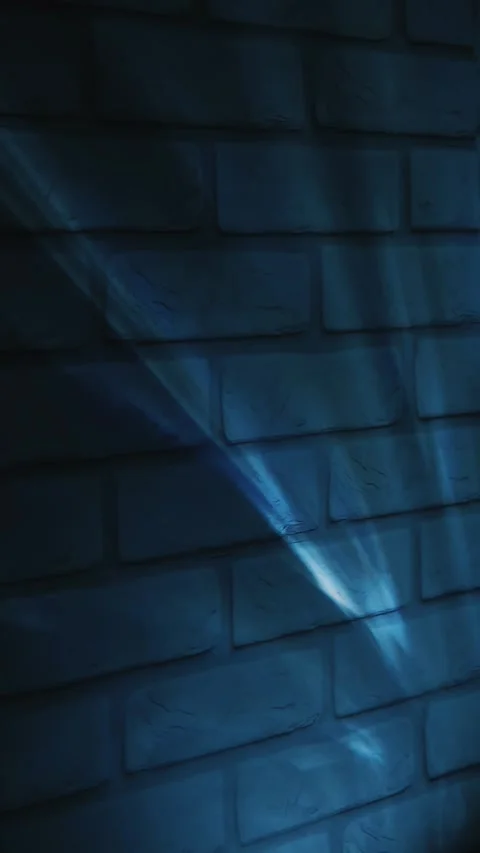 Dark blue light on brick wall texture, abstract urban background, modern design Stock Footage 335221271