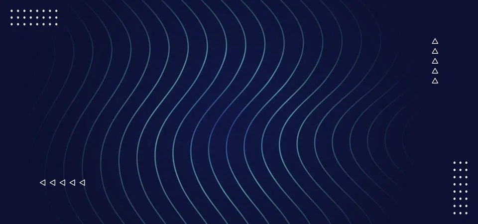 Dark blue light curve wavy lines abstract background.Vector illustration Stock Illustration