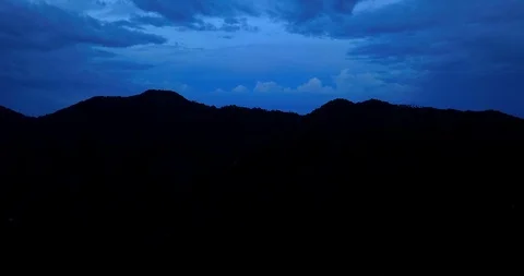 Dark blue line around mount silhouette Stock Footage 89264134