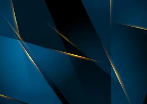 Dark blue low poly stripes abstract background with orange glowing lights Stock Illustration
