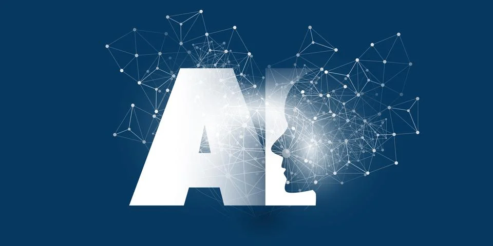 Dark Blue Machine Learning, Artificial Intelligence, Cloud Computing and Gl.. イラスト素材