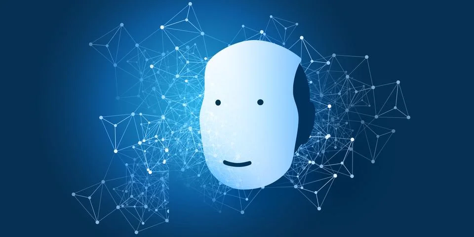 Dark Blue Machine Learning, Artificial Intelligence, Cloud Computing and Ne.. 库存插图