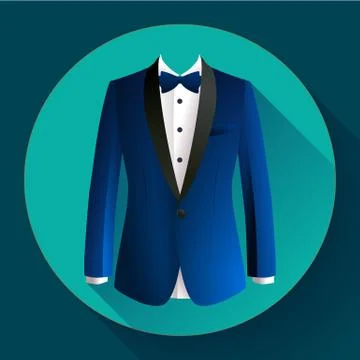 Dark blue man suit Vector icon Stock-Illustration