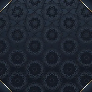 Dark Blue Mandala Pattern Background Design (1) Stock Illustration