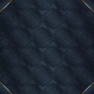 Dark Blue Mandala Pattern Background Design (1) Stock-Illustration