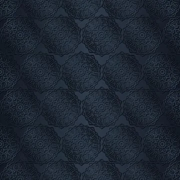 Dark blue mandala pattern background texture design Stock Illustration