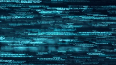 Dark Blue Matrix: Cybersecurity Concept with Hacking Code Stock Footage 273781146