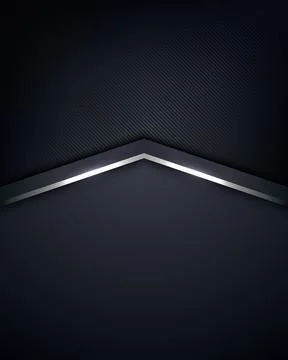 Dark blue metallic background with glowing silver chevron and carbon fiber .. Illustrazione stock
