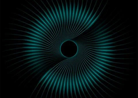 Dark blue minimal circular lines abstract futuristic tech background Illustrazione stock