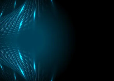 Dark blue minimal laser lines abstract glowing futuristic tech background Stock Illustration