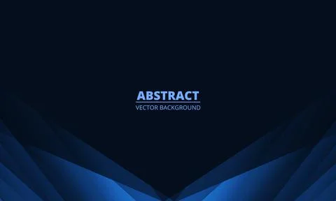 Dark blue modern abstract background with abstract wings and geometric objects. Illustrazione stock