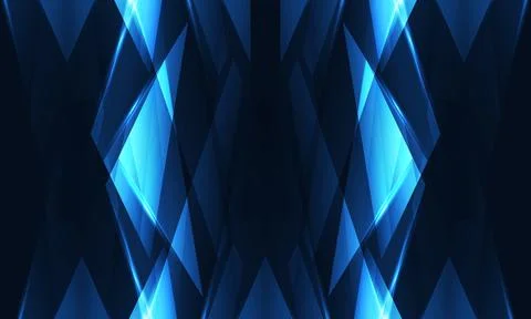 Dark blue modern abstract background with geometric objects. Illustrazione stock