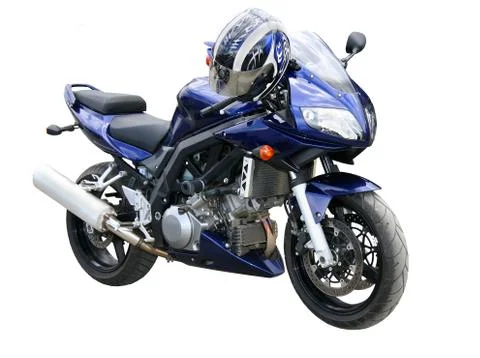 Dark blue motorcycle. Stock Photos