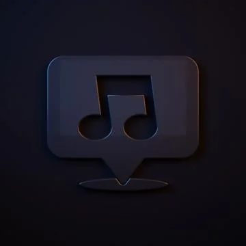 Dark-blue Music note, tone icon isolated on black background. Minimalism co.. Stock Illustration