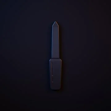 Dark-blue Nail file icon isolated on black background. Manicure tool. Minim.. Stock Illustration