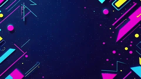 Dark blue neon memphis background with dots Stock Footage 302855221