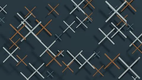 Dark blue night cross lines three-dimensional background design Stock Photos