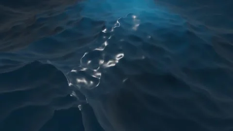Dark blue ocean surface seen from underwater. 3D animation Stock Footage 139757958