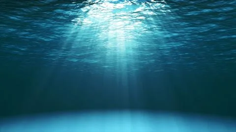 Dark blue ocean surface seen from underwater Illustrazione stock