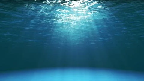 Dark blue ocean surface seen from underwater Stock Photos