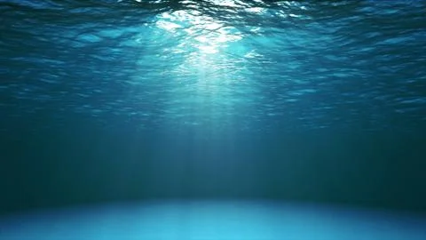 Dark blue ocean surface seen from underwater Stock Photos