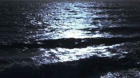 Dark blue ocean water Stock Footage