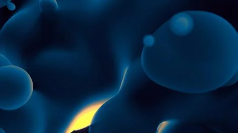 Dark blue or teal slight bland liquid float - abstract 3D illustration Stock-Illustration