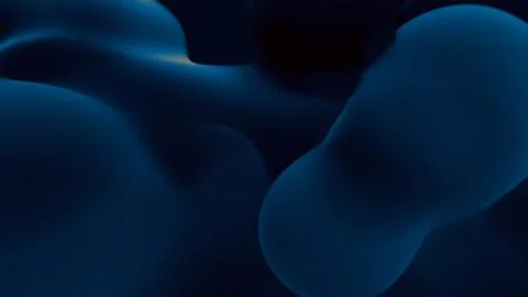 Dark blue or teal slight gentle shapes float - abstract 3D rendering Stock Illustration