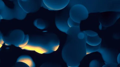 Dark blue or teal smooth benign fluid float - abstract 3D illustration Stock Illustration