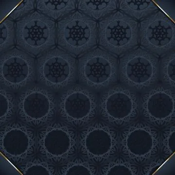 Dark Blue Ornate Pattern Background Design Template Stock Illustration
