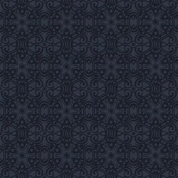 Dark blue ornate seamless pattern textile background Stock Illustration