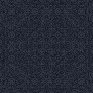 Dark blue ornate seamless pattern textile design Stock Illustration