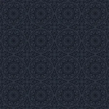 Dark blue ornate seamless pattern textile design background Stock-Illustration