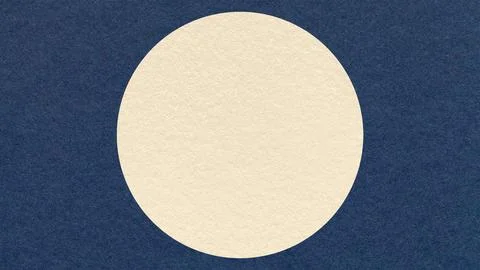 Dark blue paper texture background with light cream circle and copy space f.. Foto stock